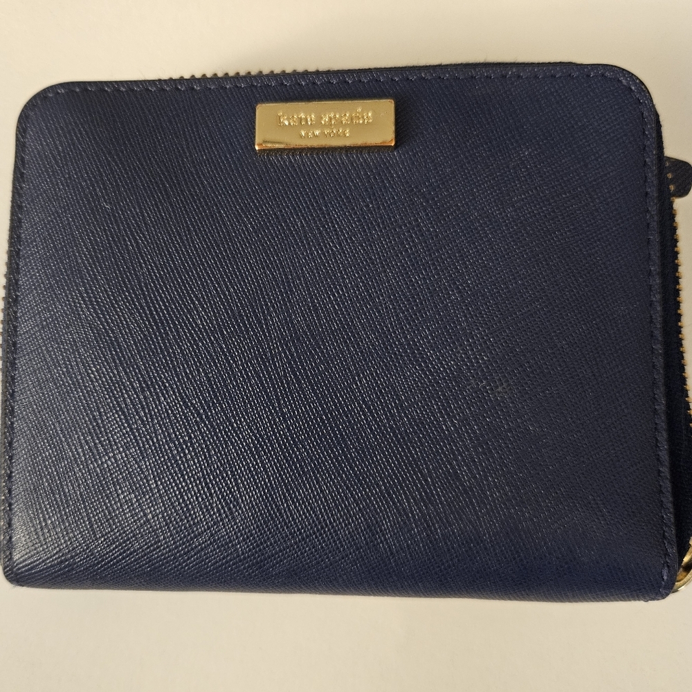 Kate Spade Midnight Blue Wallet with Gold Accent-fair Condition